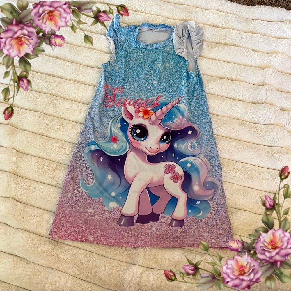 SHEIN little girl nightgown with unicorn print